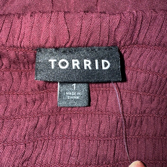 Torrid Challis Romper in burgundy women’s sz 1 1X 14/16 new nwt - Picture 10 of 12